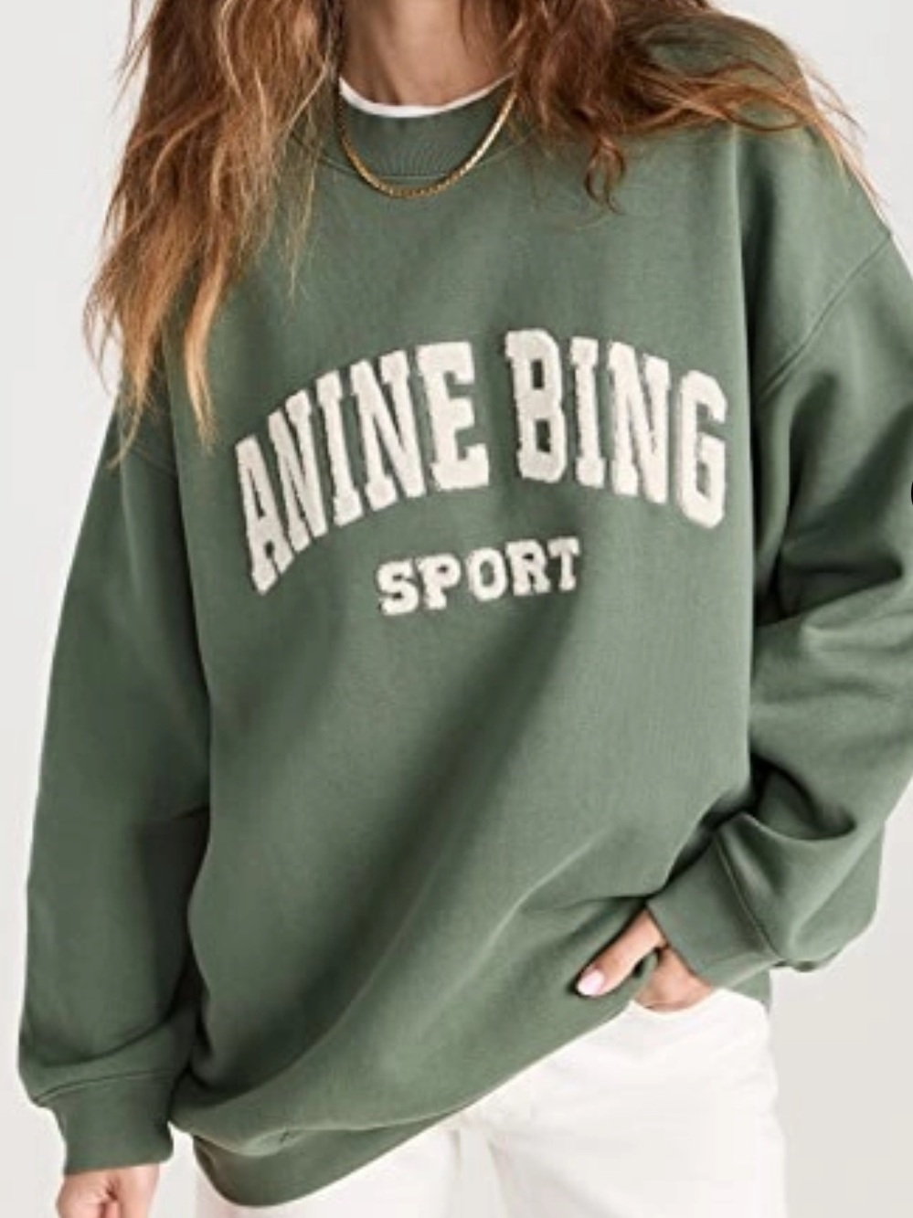 ANINE BING Sport Harvey Sweatshirt Sage Green Medium